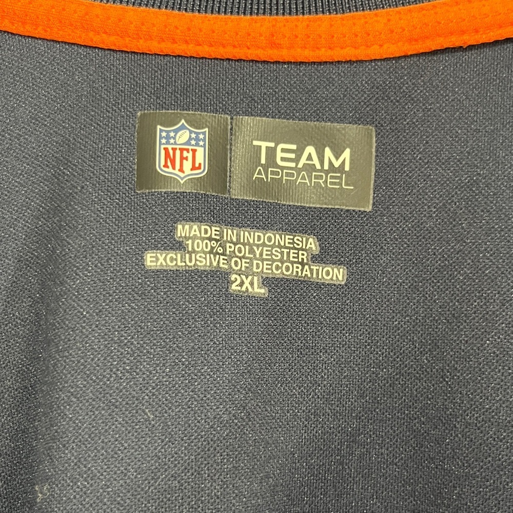 CHICAGO BEARS NFL Team Apparel Polo Style Shirt Navy Orange Men's 2XL - Picture 2 of 6
